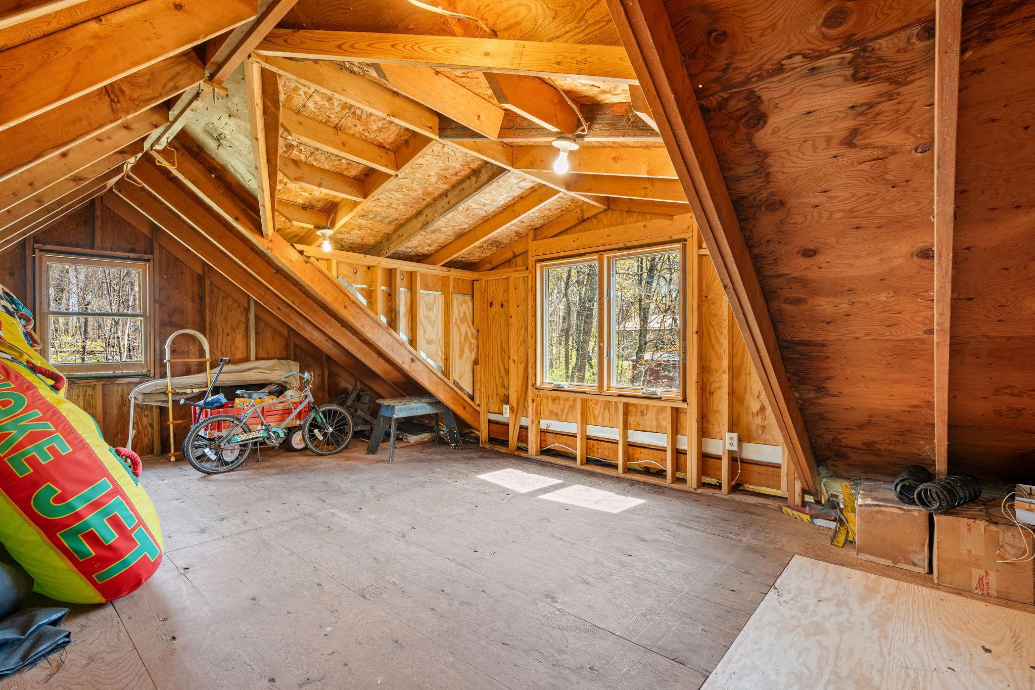 Loft area above garage