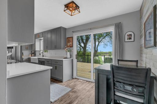 Breakfast nook just off the kitchen with water views
