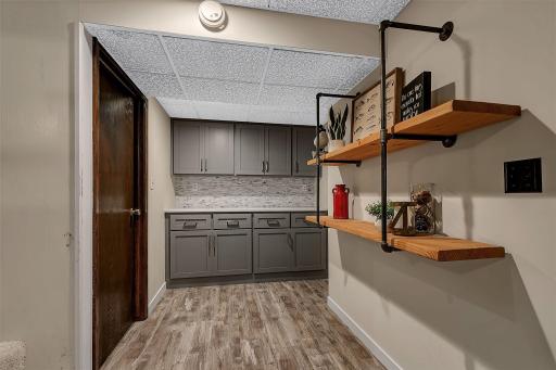Lower level dry bar or extra storage - whatever your preference