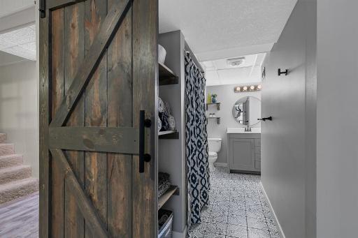 Lower level 3/4 bath with modern updated