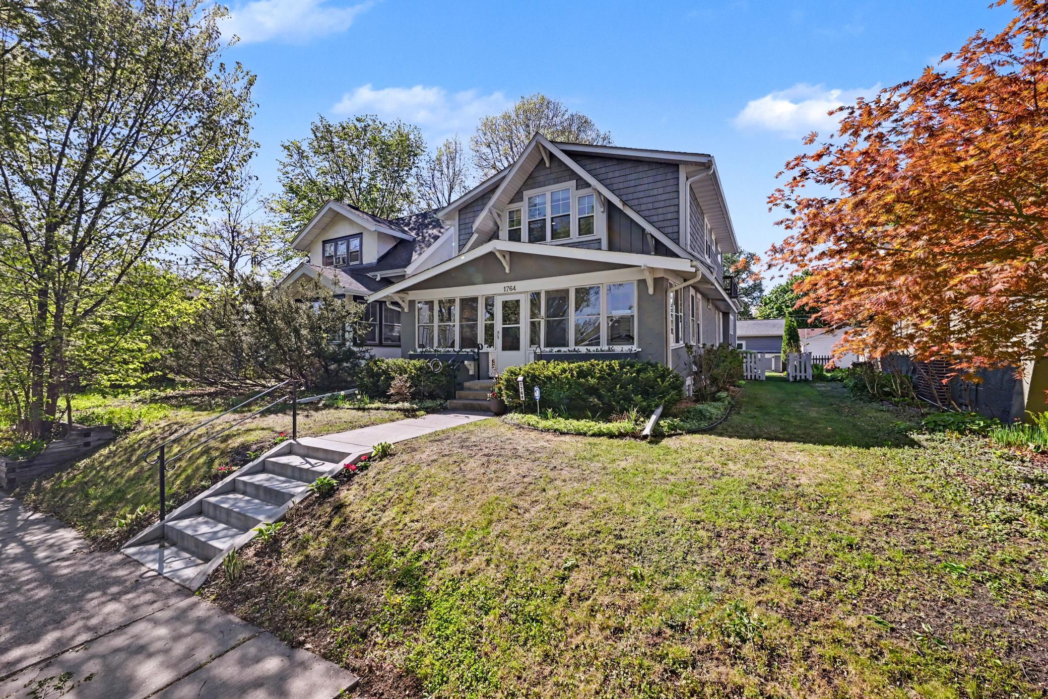 Front exterior and yard