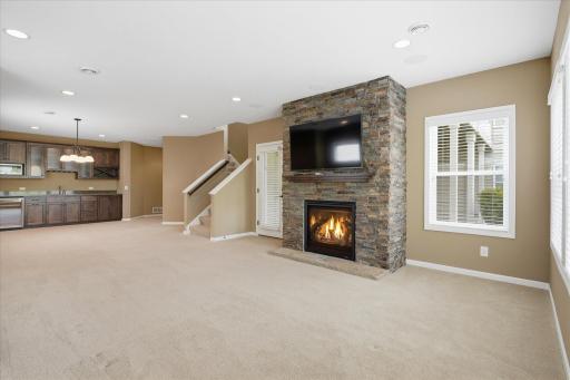 Let's head down to the fully finished lower level. Marvelous entertaining space