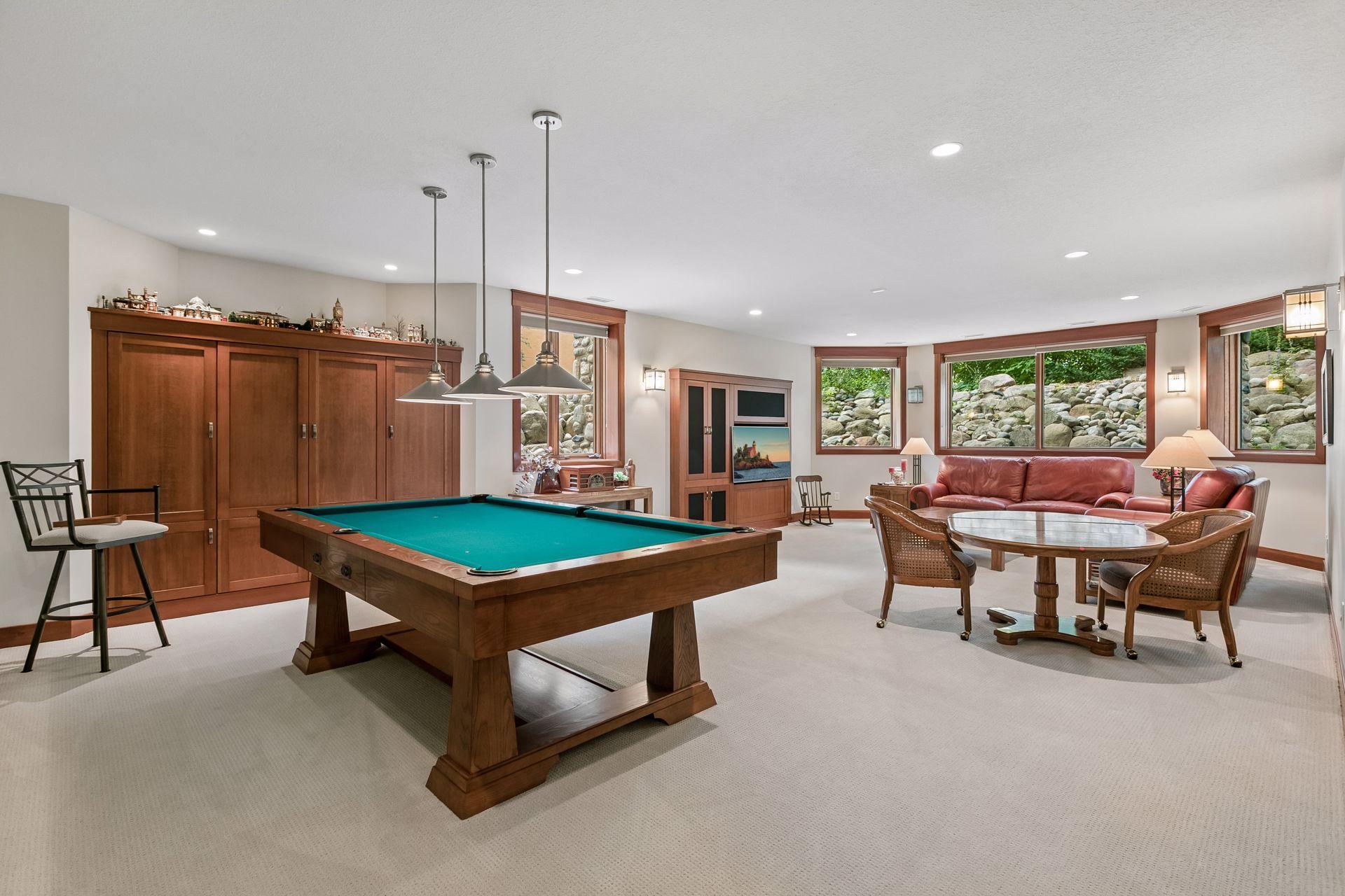 Lookout lower-level family room offers the perfect setting for entertaining and relaxing.