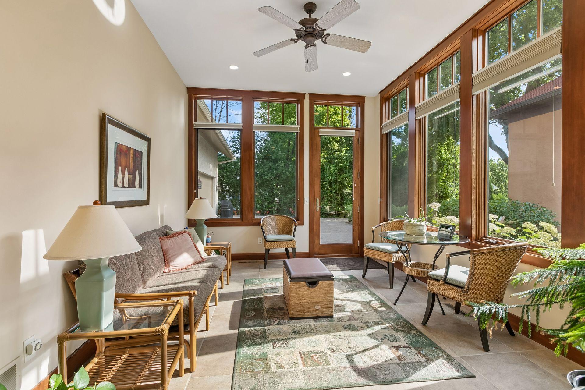 Four season sun room off the back of the home.