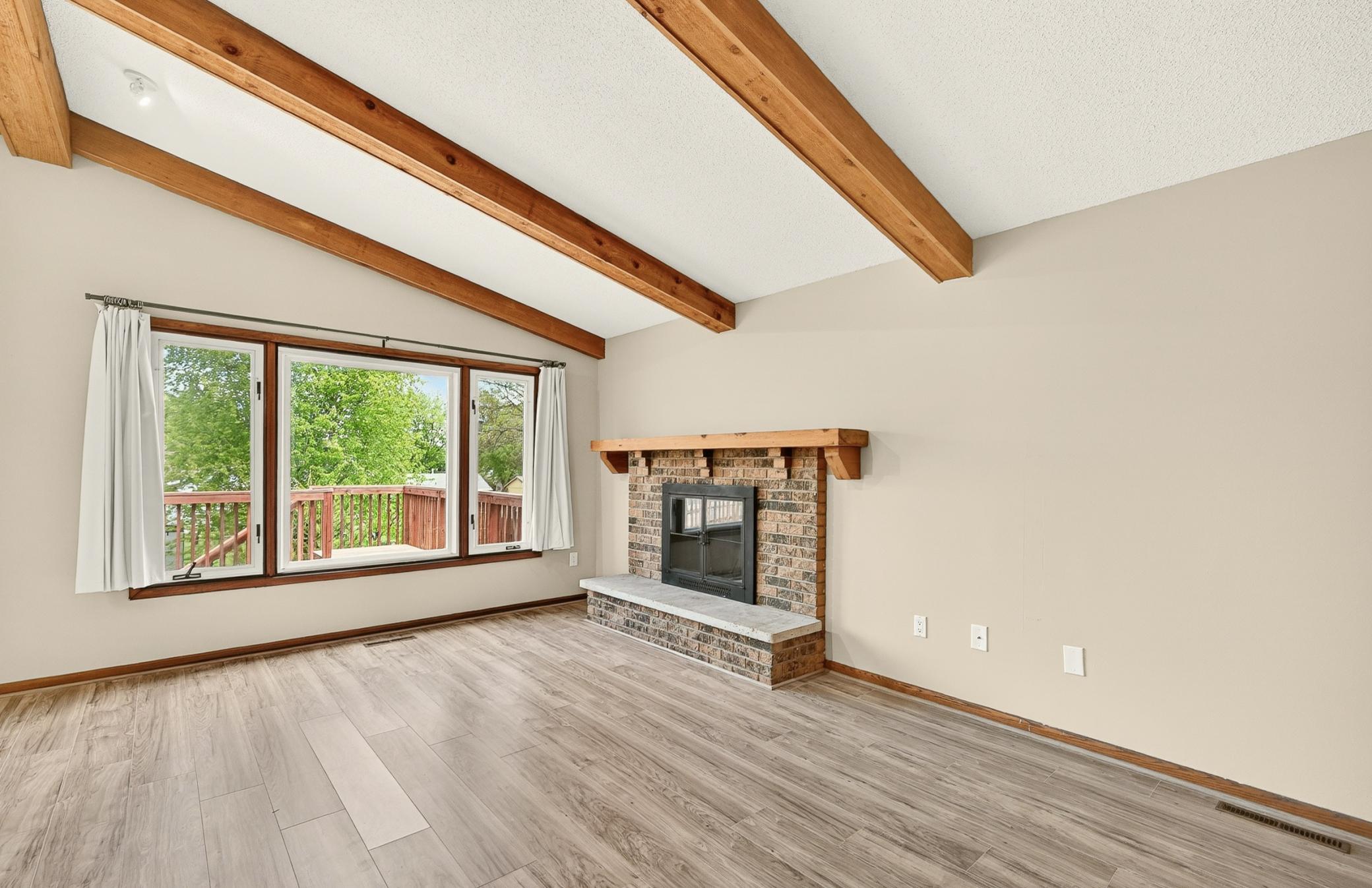 Upstairs wood burning fireplace