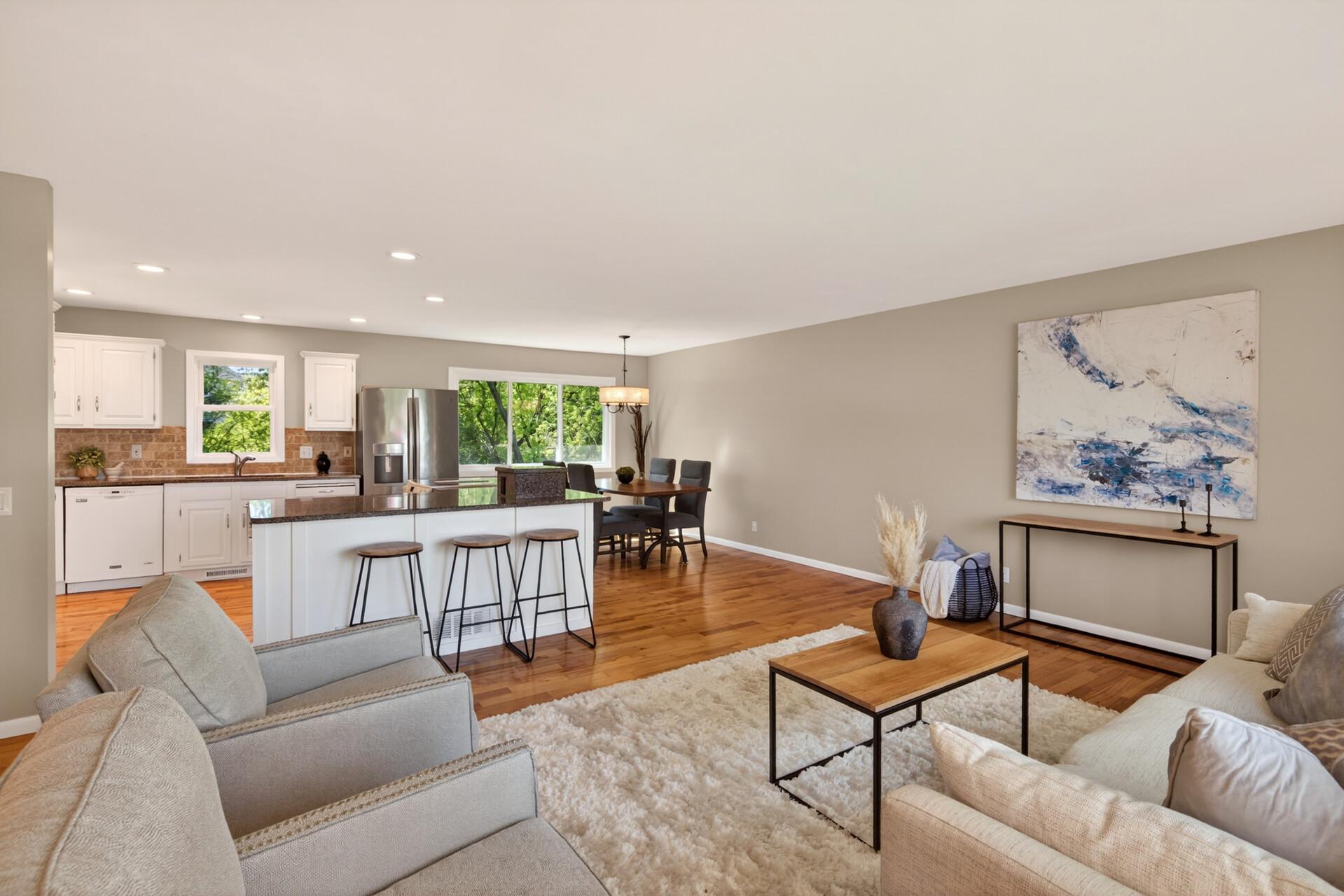 Open Concept Kitchen, Living Room, & Dining Room