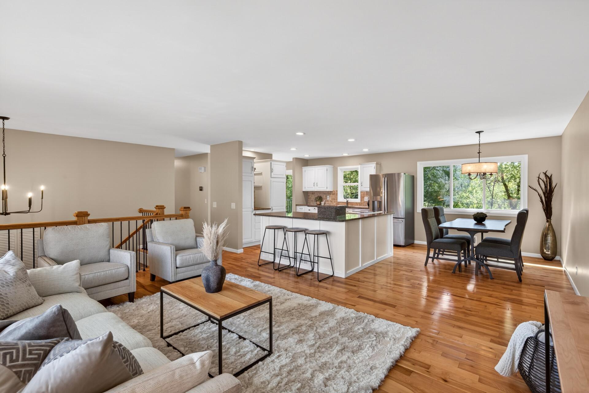 Open Concept Kitchen, Living Room, & Dining Room
