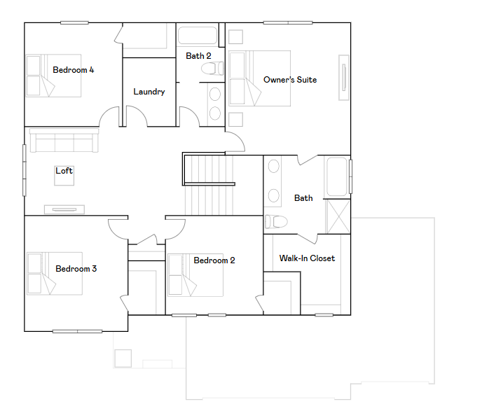 Lewis upper level floorplan