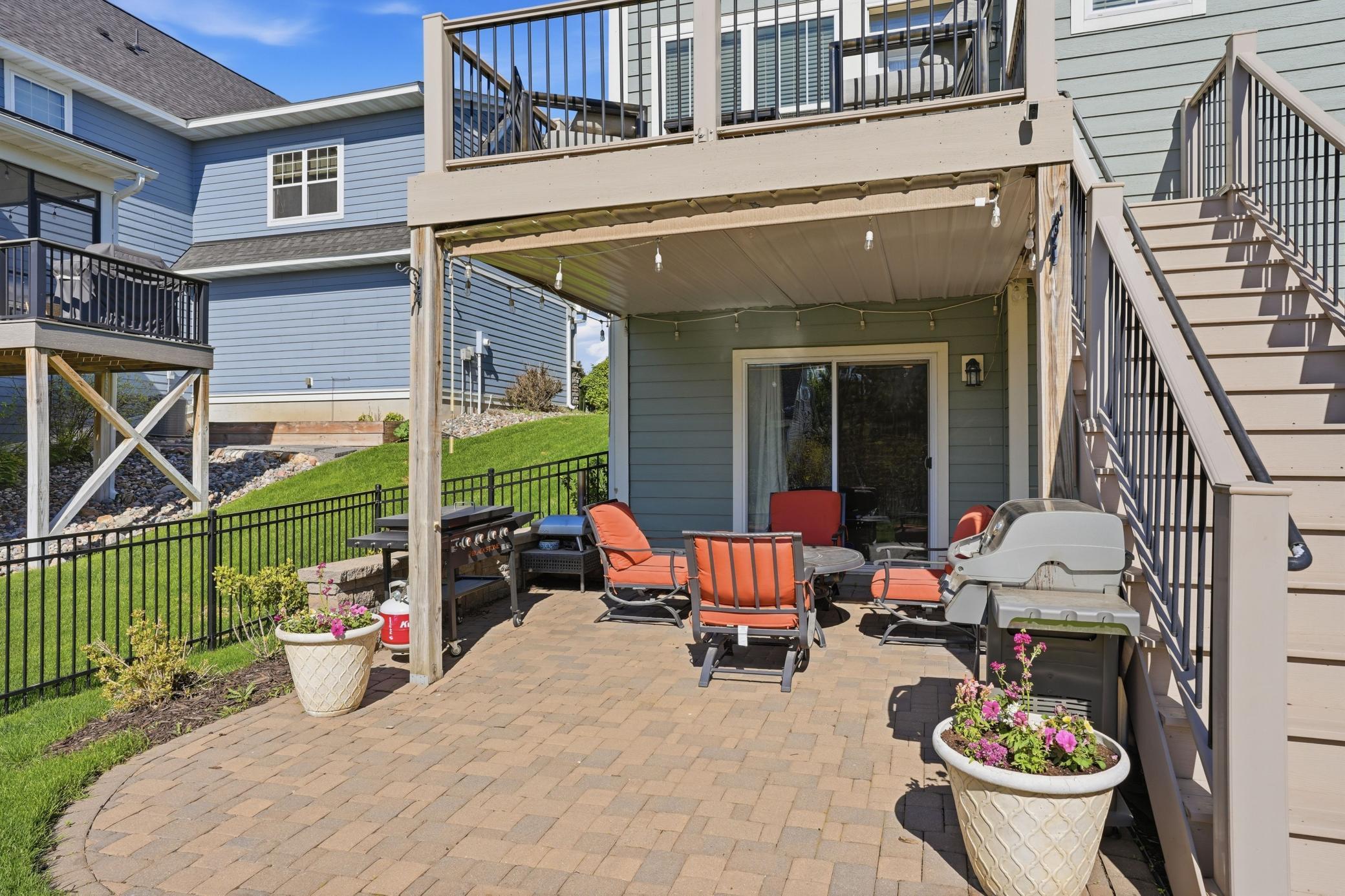 Shaded patio space below the deck—perfect for grilling, entertaining, or relaxing outdoors.