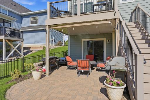 Shaded patio space below the deckâperfect for grilling, entertaining, or relaxing outdoors.