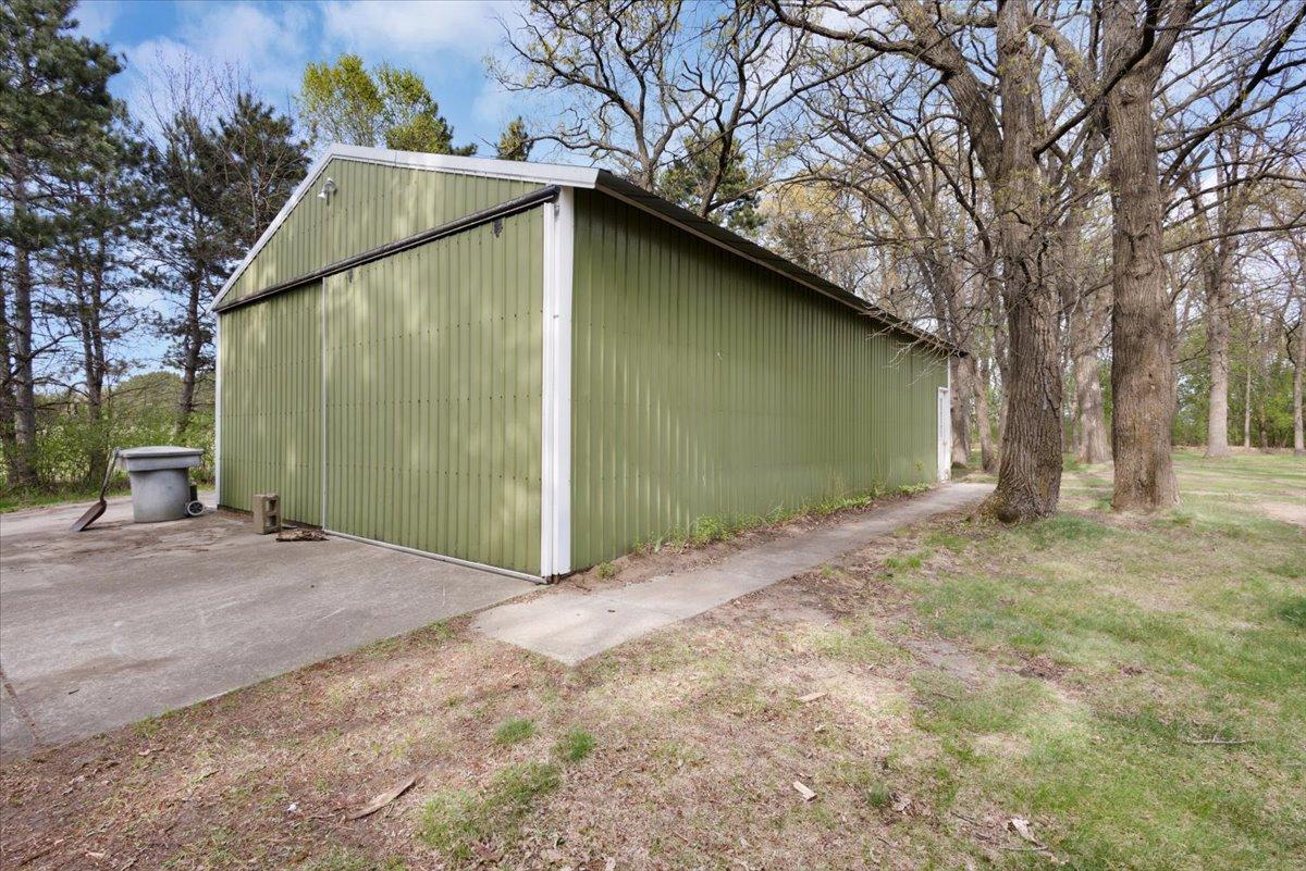 Detached pole barn with