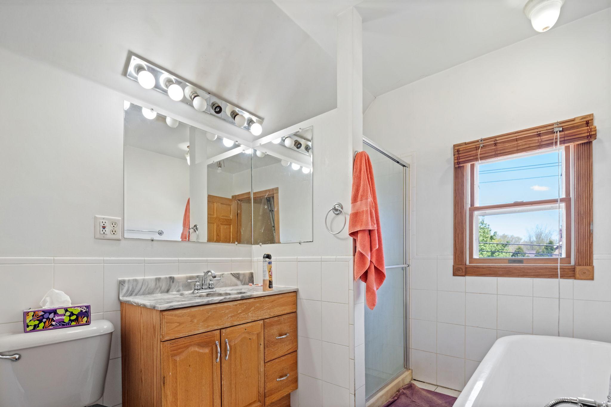 Upper Floor Full bath with claw foot tub