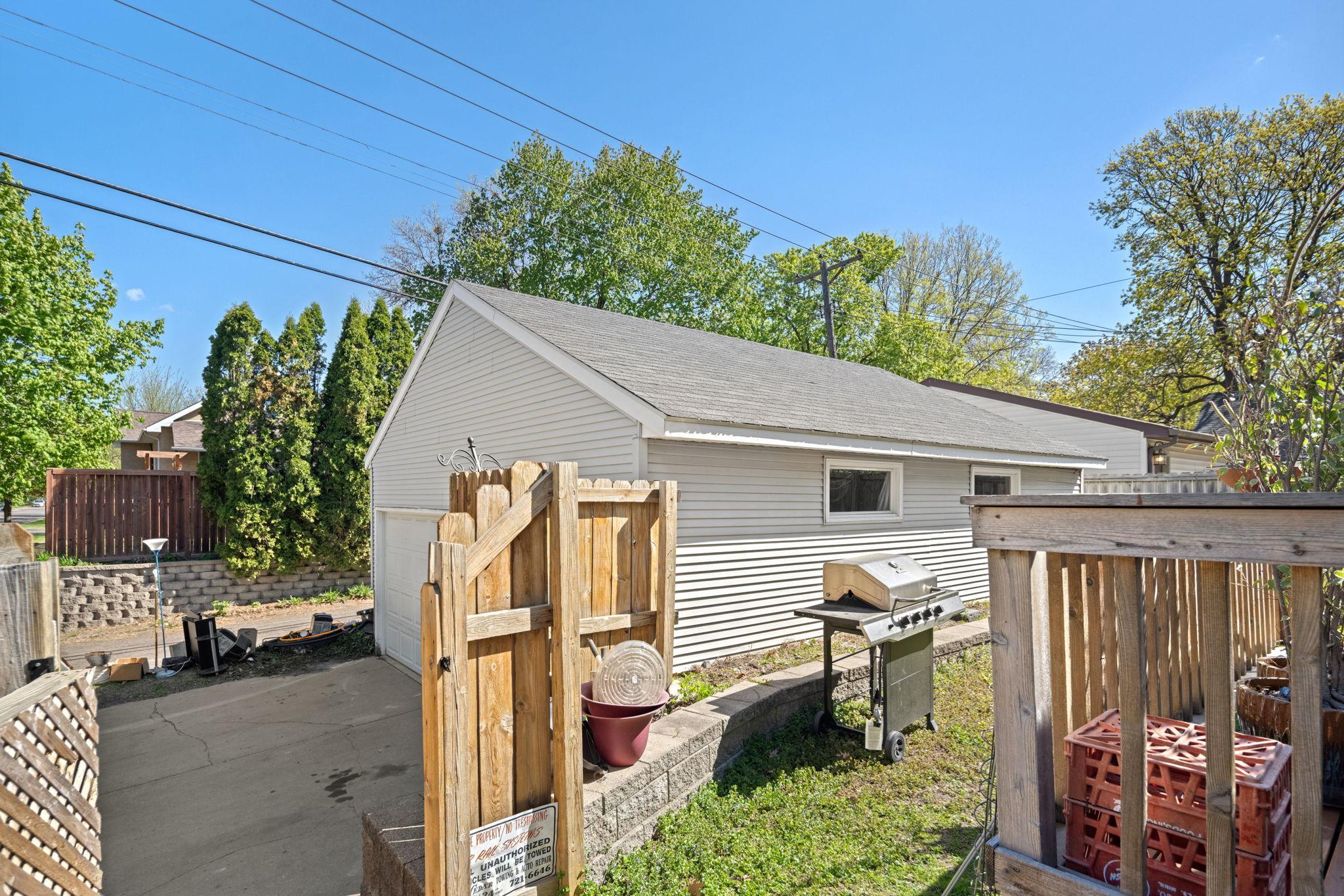 Fenced back yard