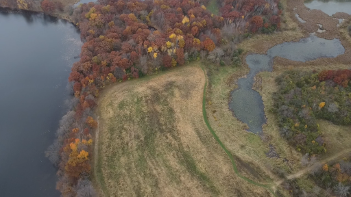 The subject lake lot will be situated in the upper left corner of this overhead aerial photo.