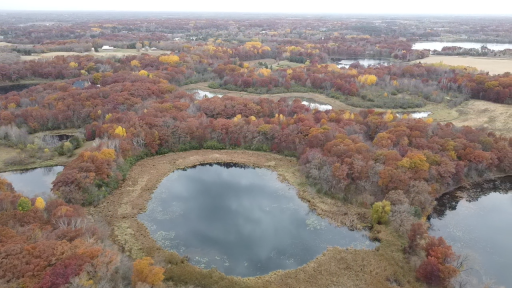 The property abuts this small pond on its west side.