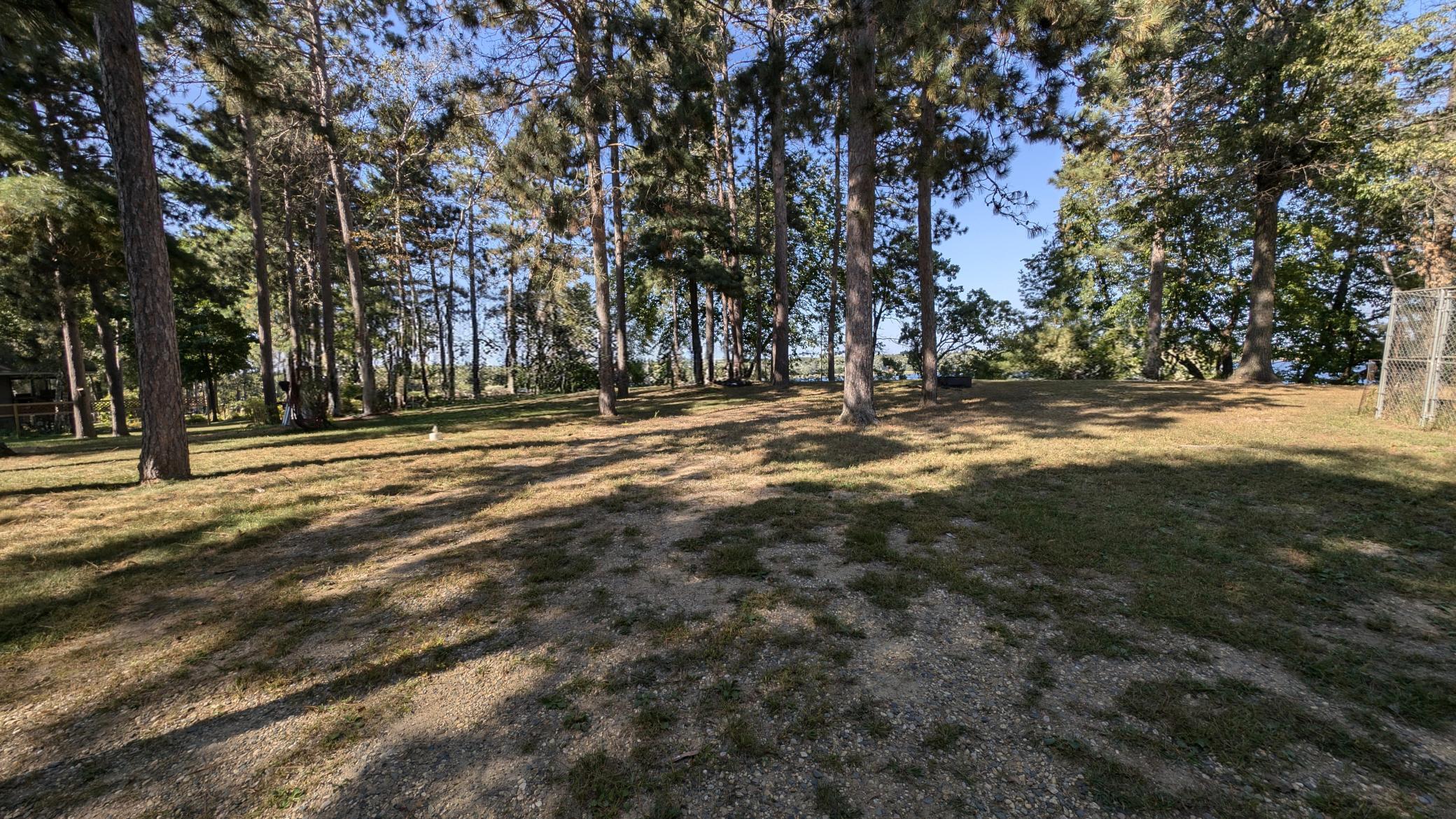 Eastern half of the property with a small fenced in garden space.