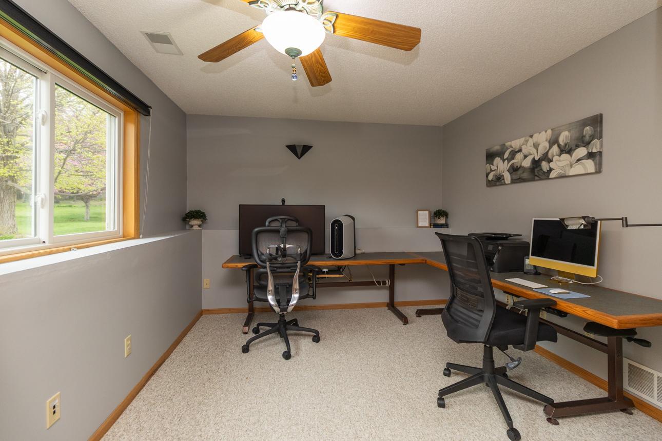 Hardwired for ethernet workstations, this space makes remote work a reality.