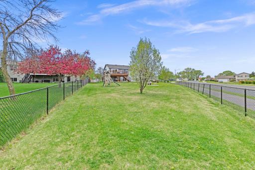 Spacious yard with in ground sprinkler system that includes all new heads