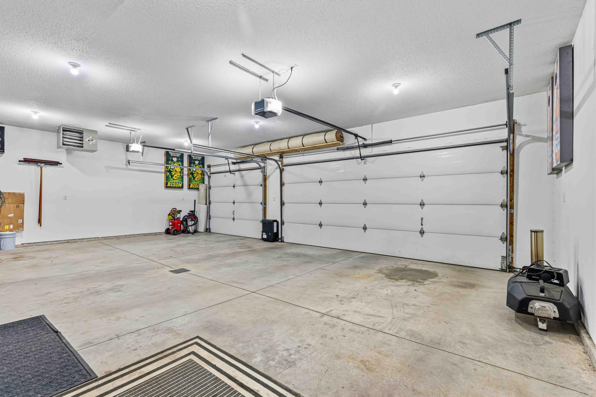 Finished & Heated Garage with a Floor Drain