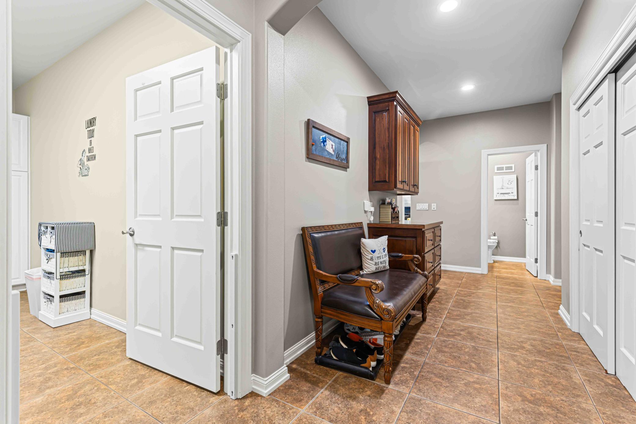 Mudroom off of Garage