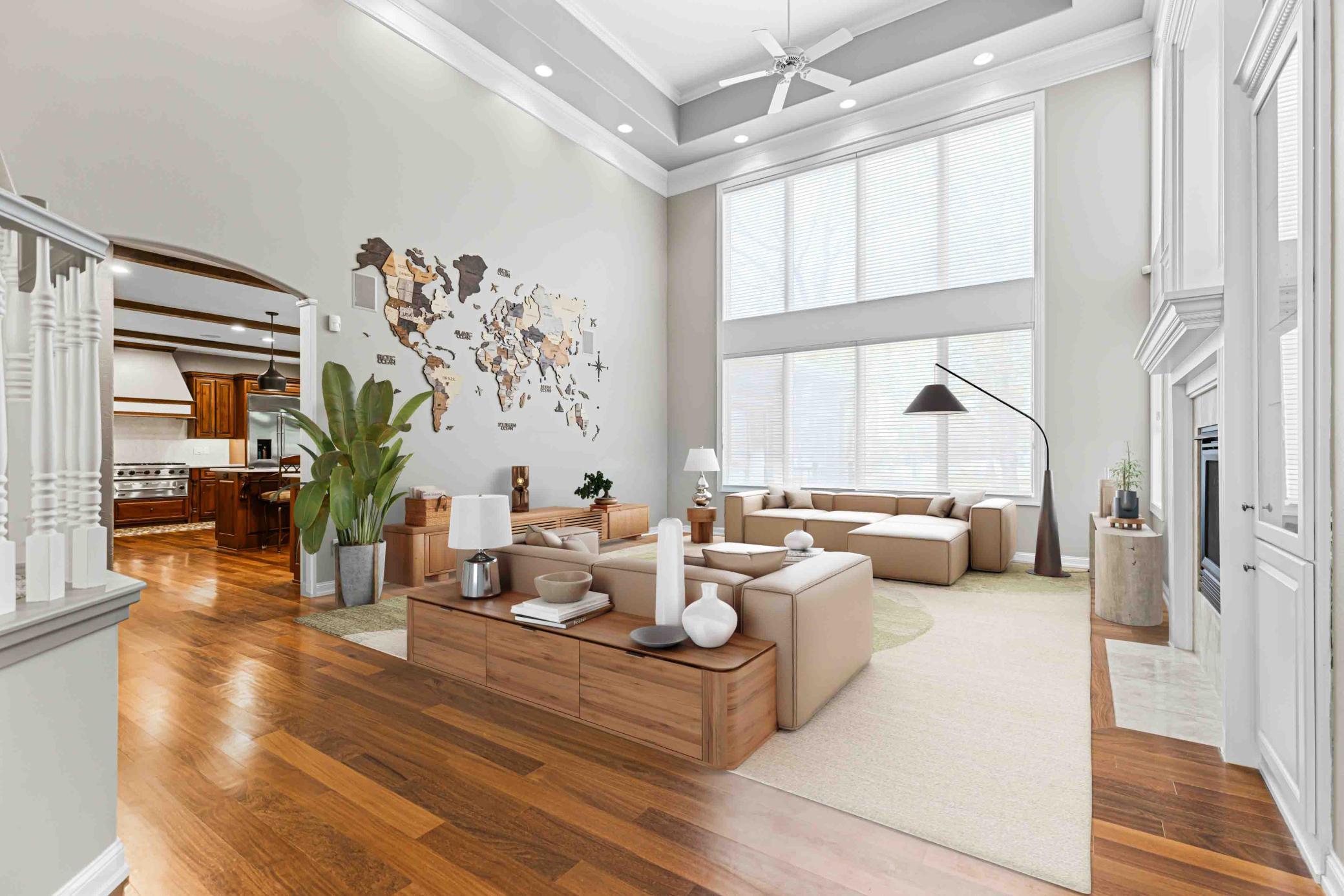 Great Room with Virtual Staging