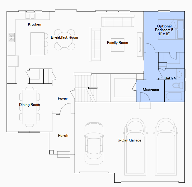 McKinley main level floorplan.
