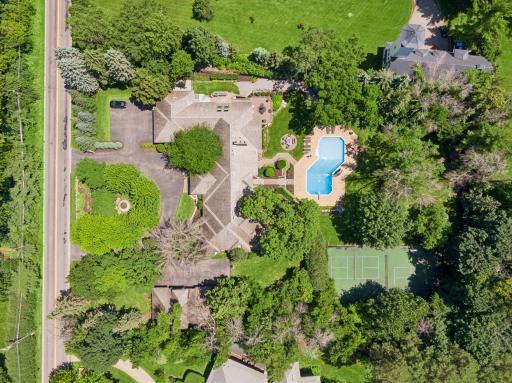 Overhead view of the house