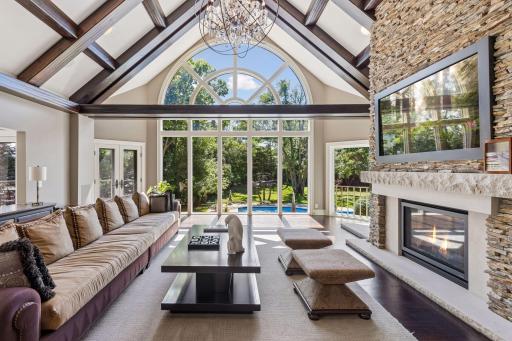 Redesigned beamed ceilings, incredible floor to ceiling curved windows allow in tons of natural lights.