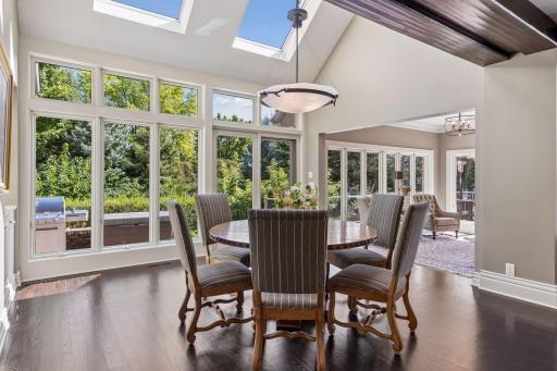 Vaulted ceilings and tons of natural light for easy meals