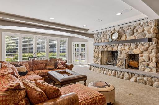 Large rec room with walk-out access to the backyard