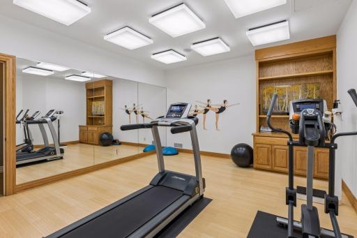 Lower level exercise room