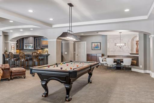 Space for a pool table and entertainment