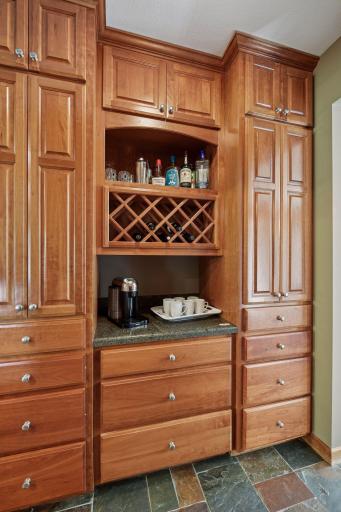 Coffee bar, Butler's Pantry. Amazing storage just location right off the kitchen.