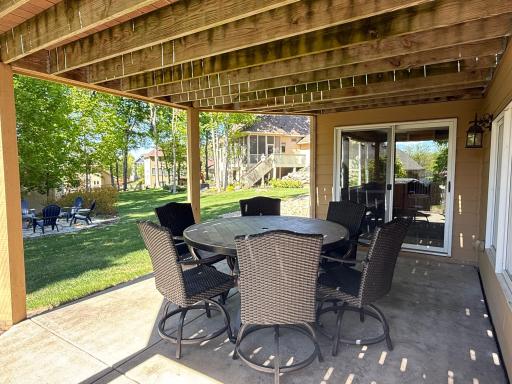 Walkout basement to under deck patio and backyard firepit. Ready for summer?