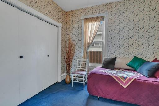 The main floor bedroom is off the formal dining room