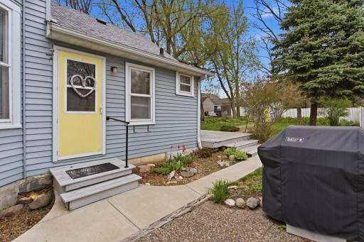 Just off the kitchen is this grilling area.