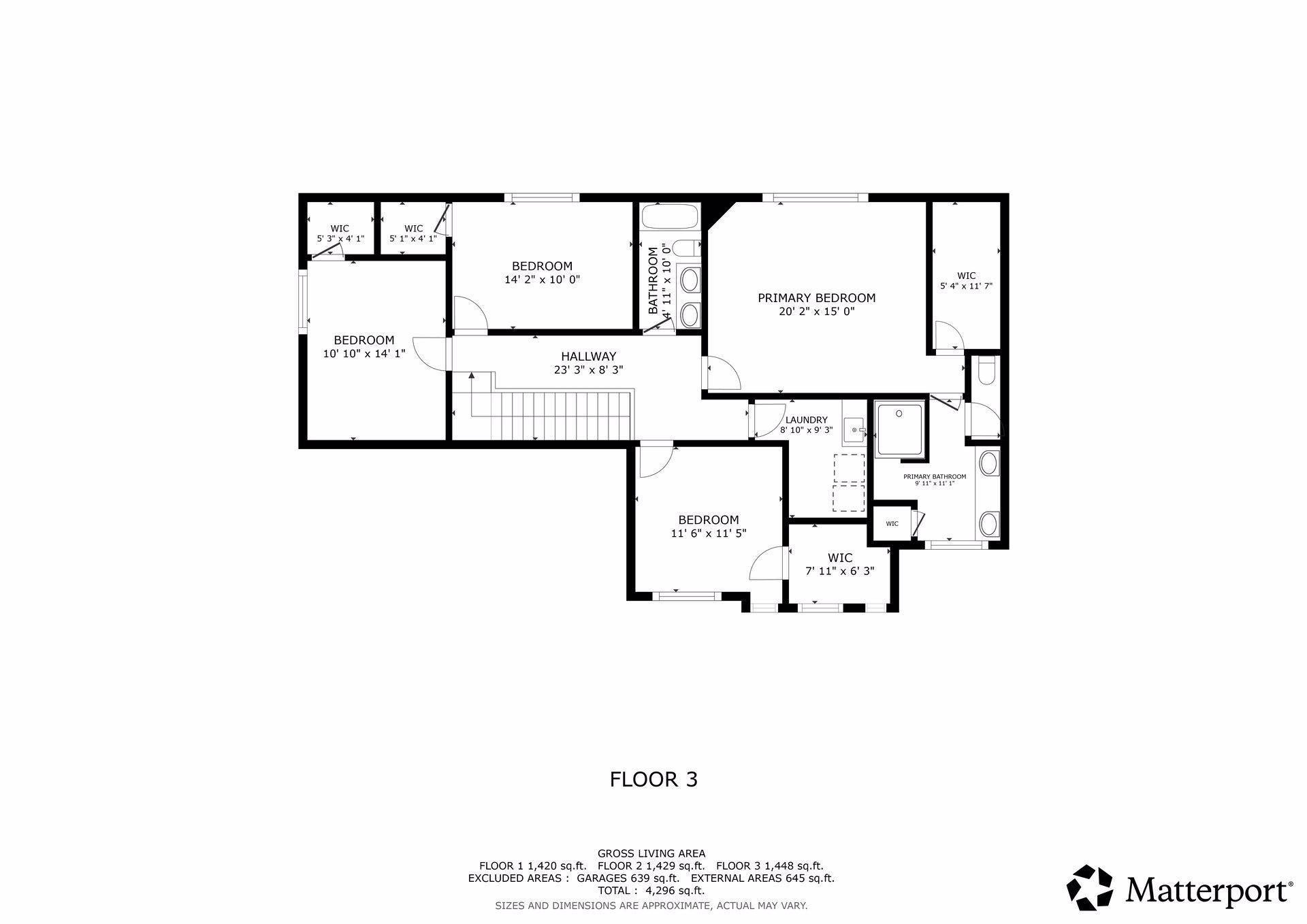 Upper level floorplan