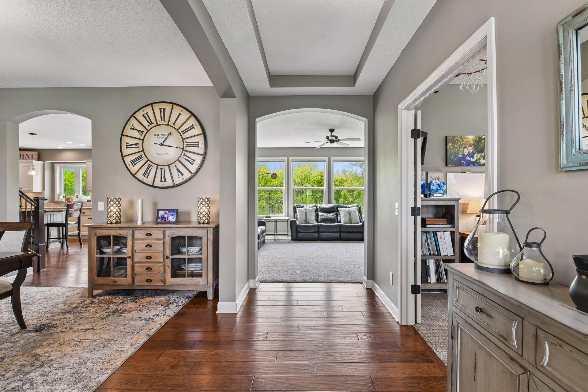 Inviting main-level layout with beautiful sightlines from the front entry