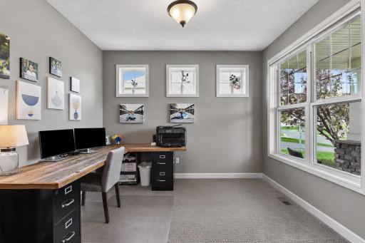 Private main level office space with French doors