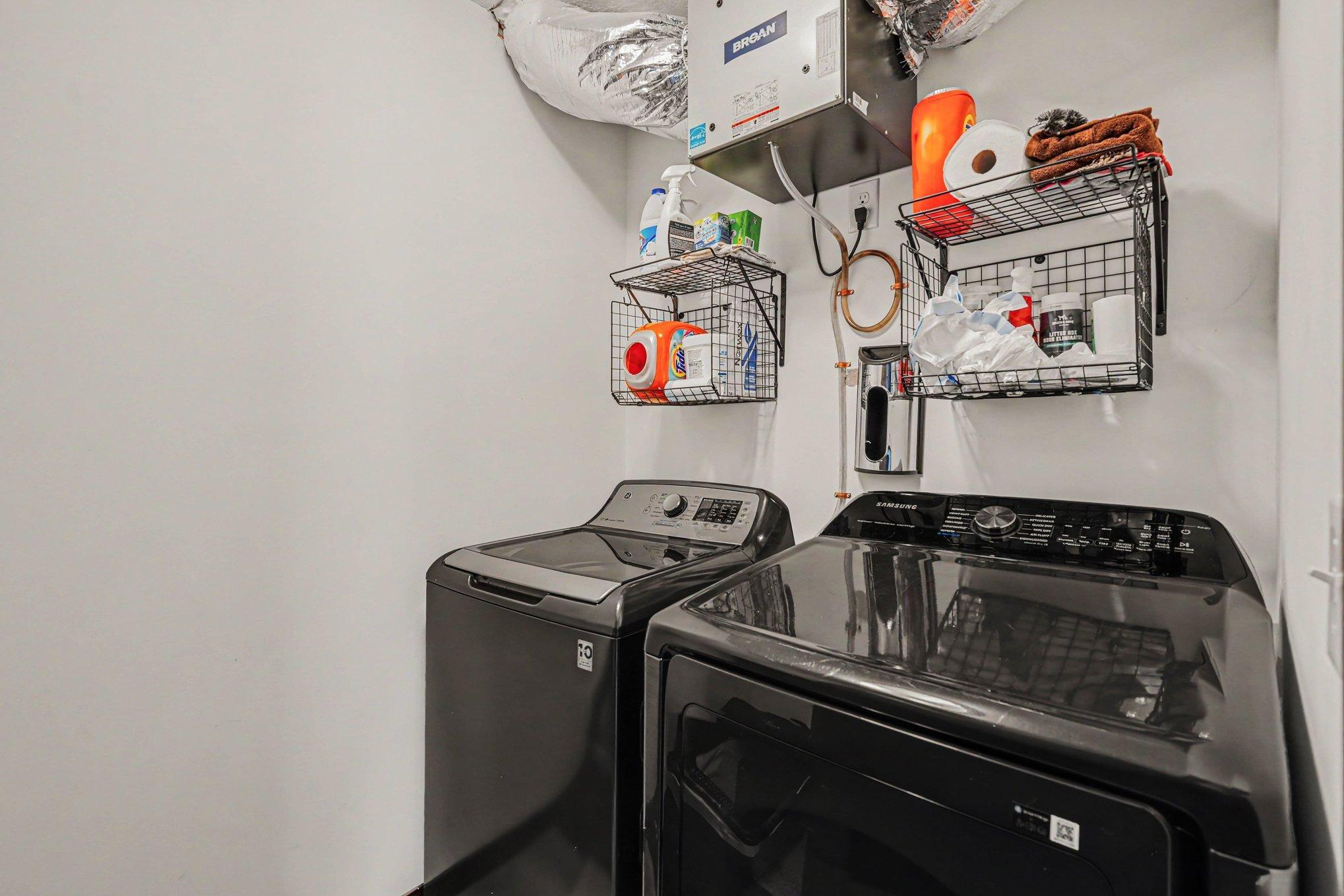 Laundry Room on same level as the bedrooms.