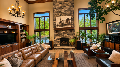 8140 134th St W - 2 story Great Room with south facing windows overlooking your private yard.