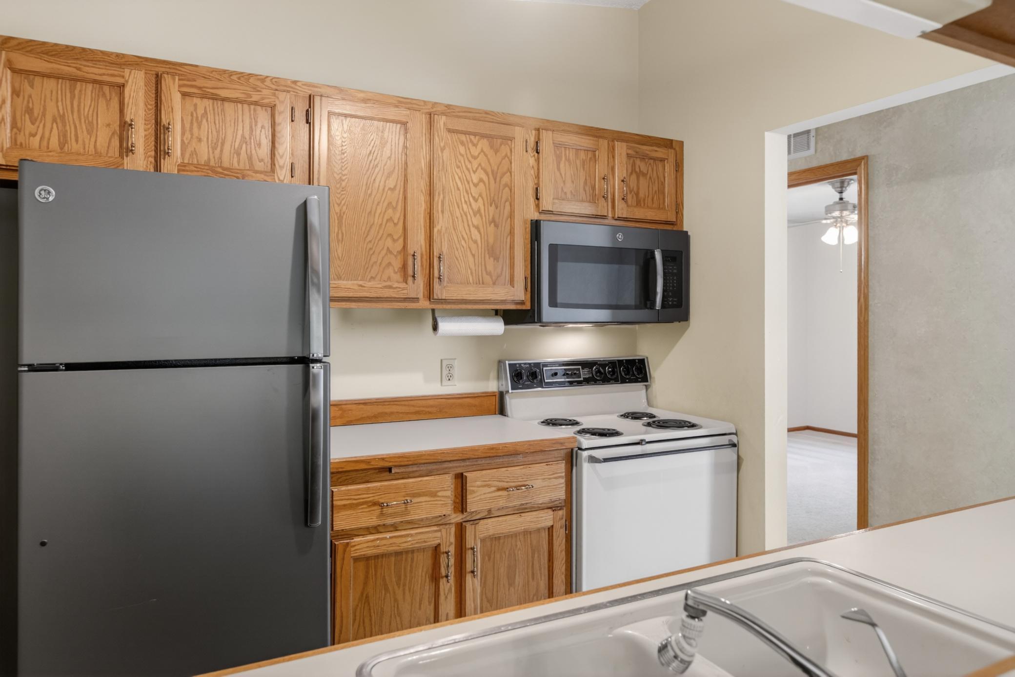 Kitchen with functional layout and adjacent dining space