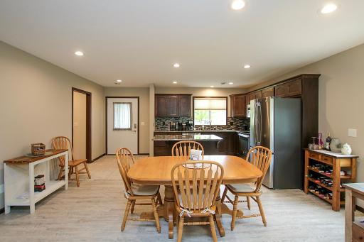 This home was built with accessibility in mind with extra wide doors and doorways. The laundry is located off the garage and kitchen areas.