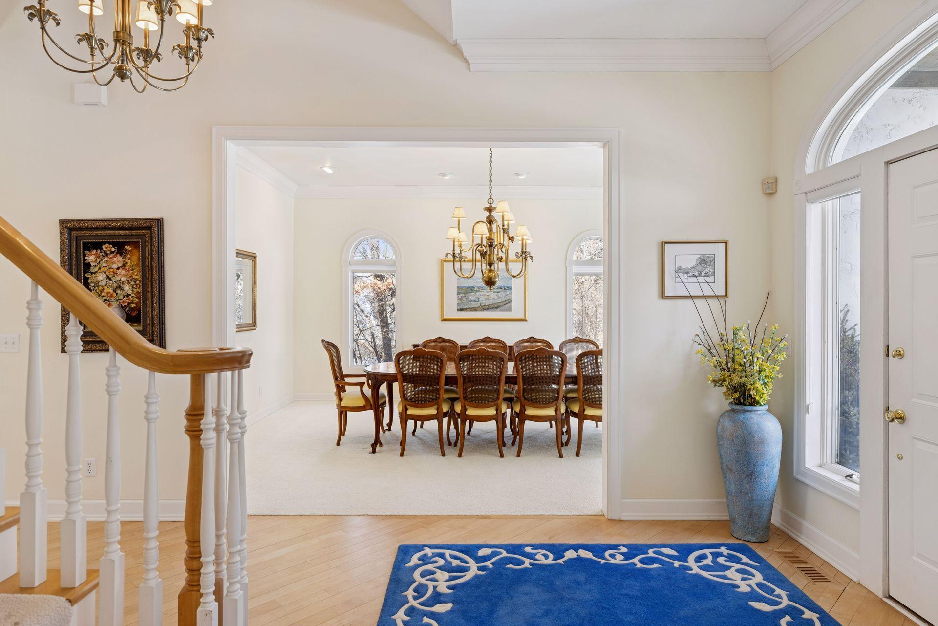 Entry foyer and dining room
