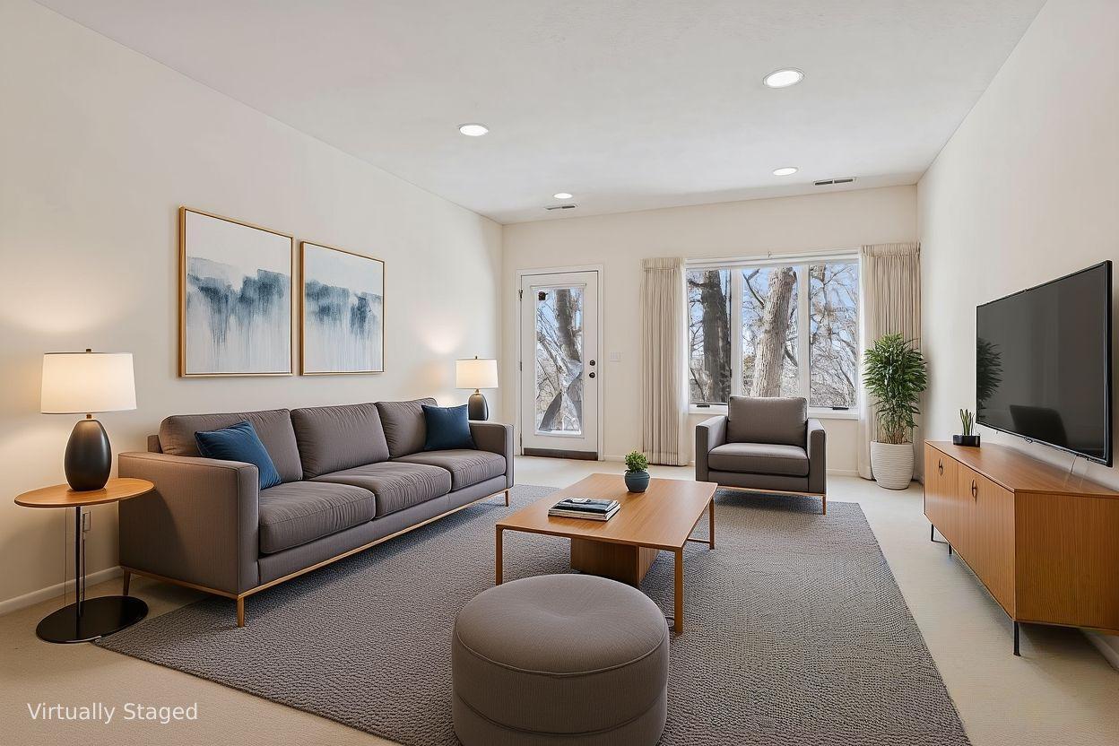 The walk-out level family room is positioned between two en-suite bedrooms, creating a private and flexible layout well suited for guests or distinct living zones that adapt easily to different living needs