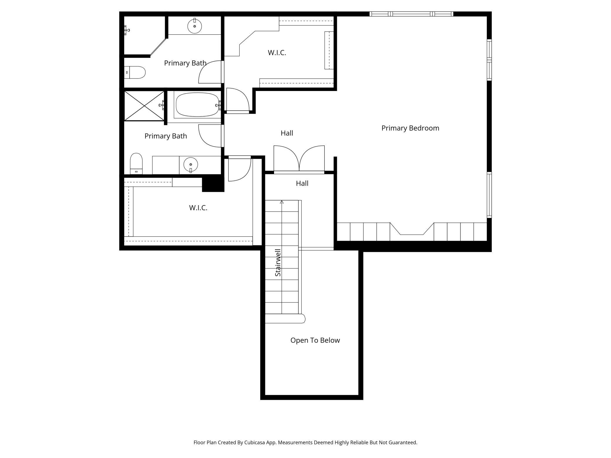 Primary suite level floor plan