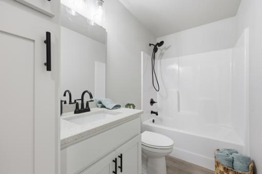 Full Bathroom In Lower Level with Linen Cabinet