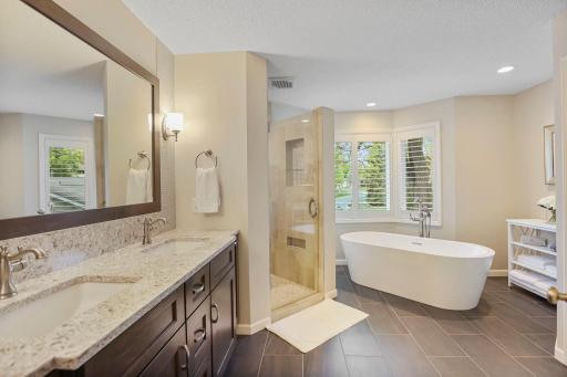 Private, primary bathroom with heated floors
