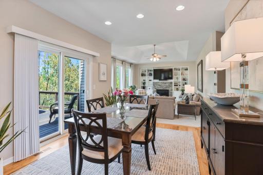 Informal dining area with views overlooking the lake