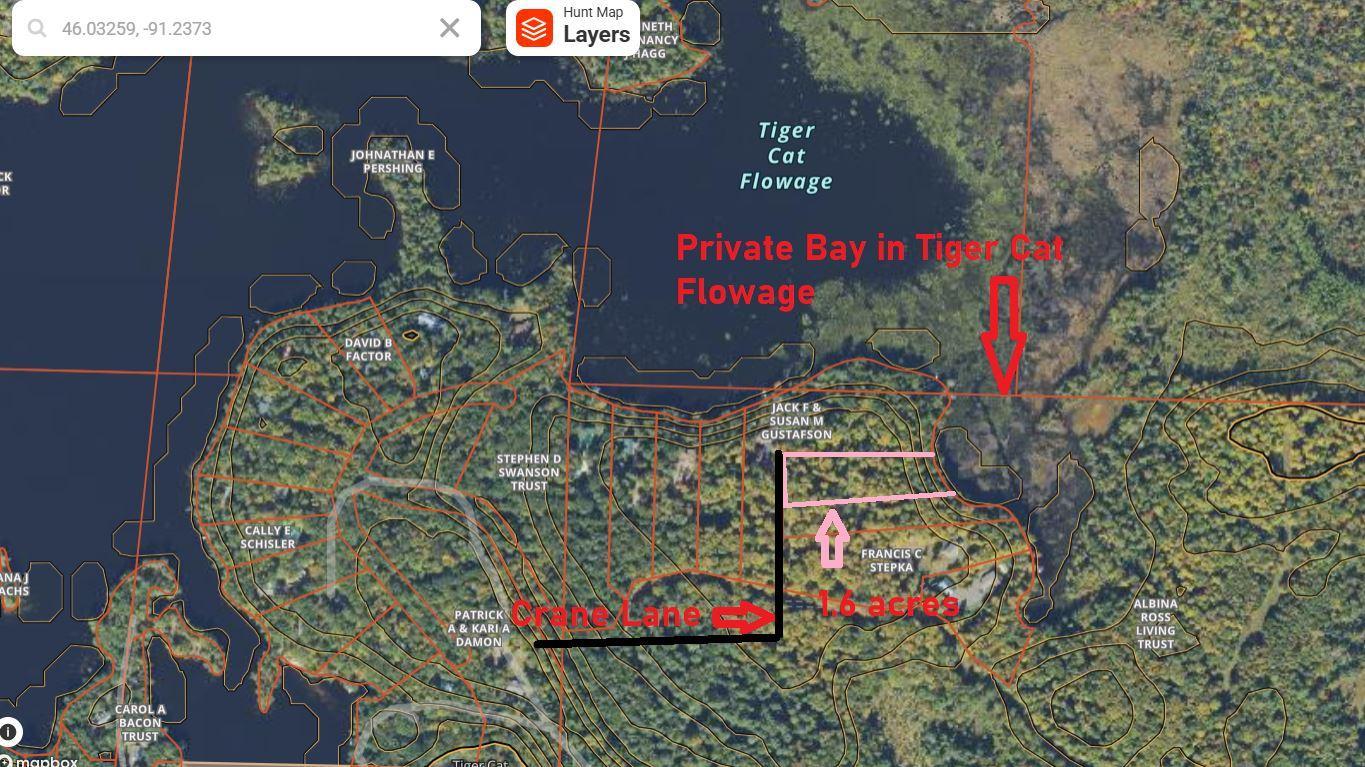 1.6 acres on Crane Lane , Tiger Cat Flowage ONX HYBRID MAP.JPG